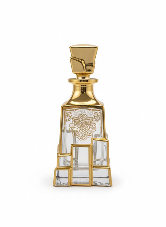 Majestic 150 ml – Goldflakon Showroom – leerer Parfumflakon aus Glas – Ansicht 2 | Fragrance Hub Germany