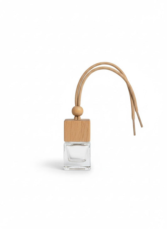 Auto-Duftflasche 5 ml – Glas mit Holzverschluss und Kordel