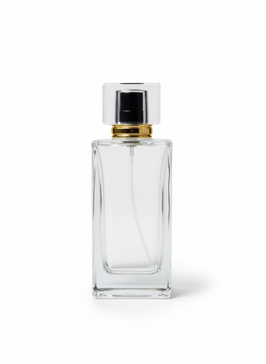 Crystal Elegance 50 ml – mit Sprühkopf & Kappe – leerer Parfumflakon aus Glas – Ansicht 2 | Fragrance Hub Germany