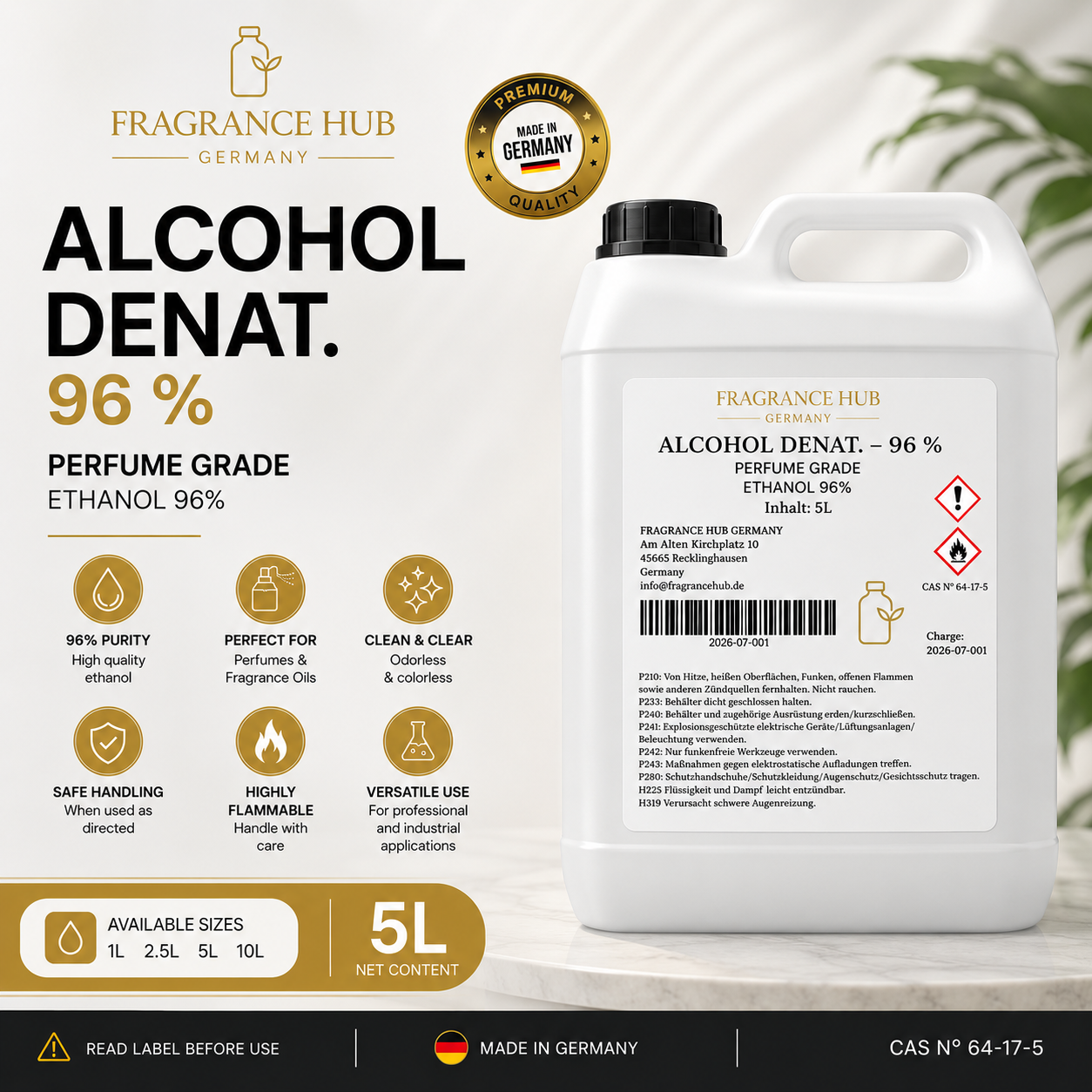 ALCOHOL DENAT. 96 % – Parfümqualität