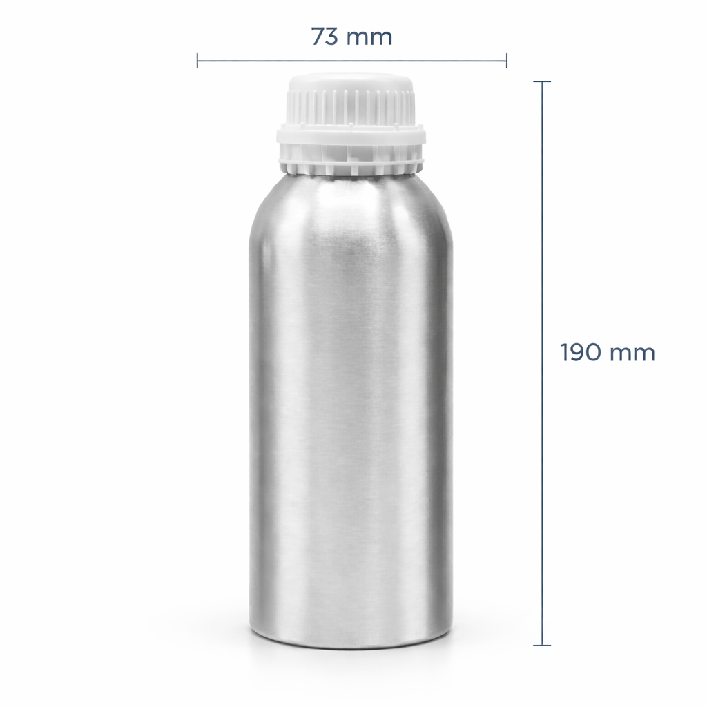 Aluminiumflasche 500 ml – 73 × 190 mm mit Schraubverschluss und Dichteinsatz