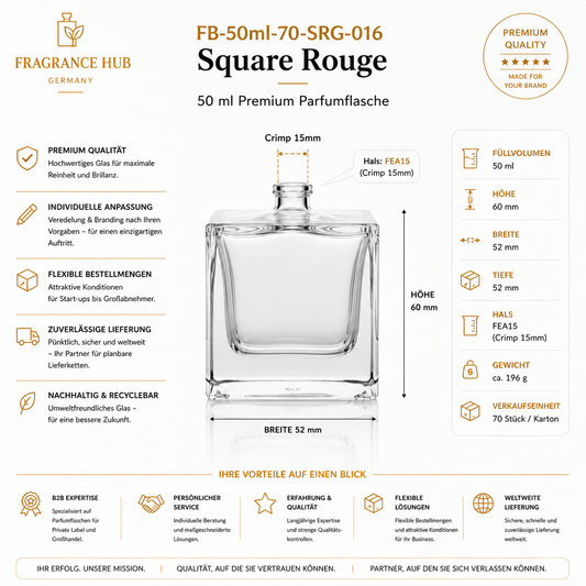 Square Rouge | 50 مل | تجعيد 15 مم