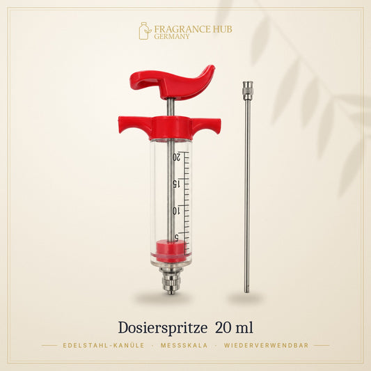 Dosierspritze 20 ml mit Edelstahl-Kanüle – Fragrance Hub Germany