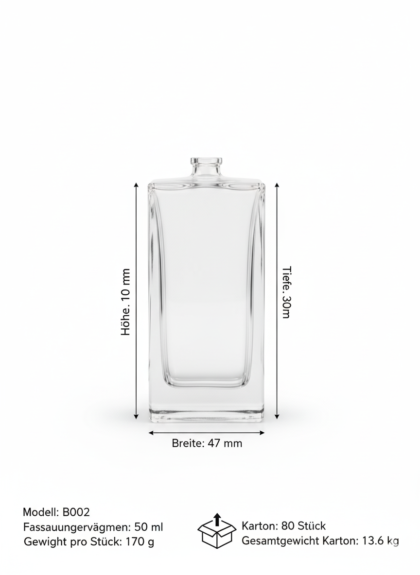 Parfumflakon 50 ml | inkl. Sprühkopf und Kappe