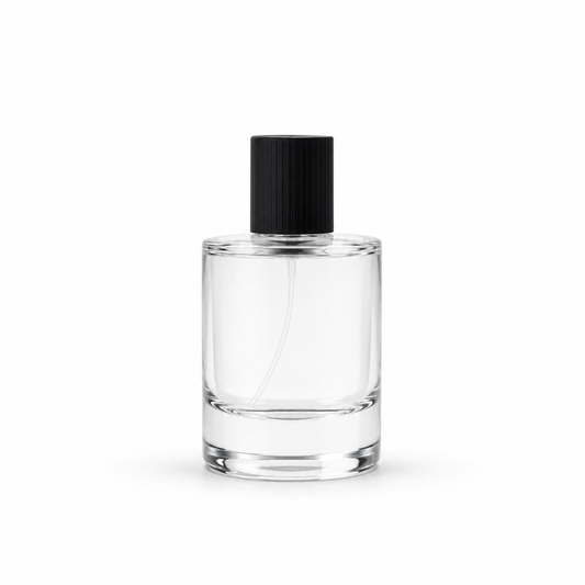 زجاجة عطر دائرية 50 مل مع بخاخ وغطاء