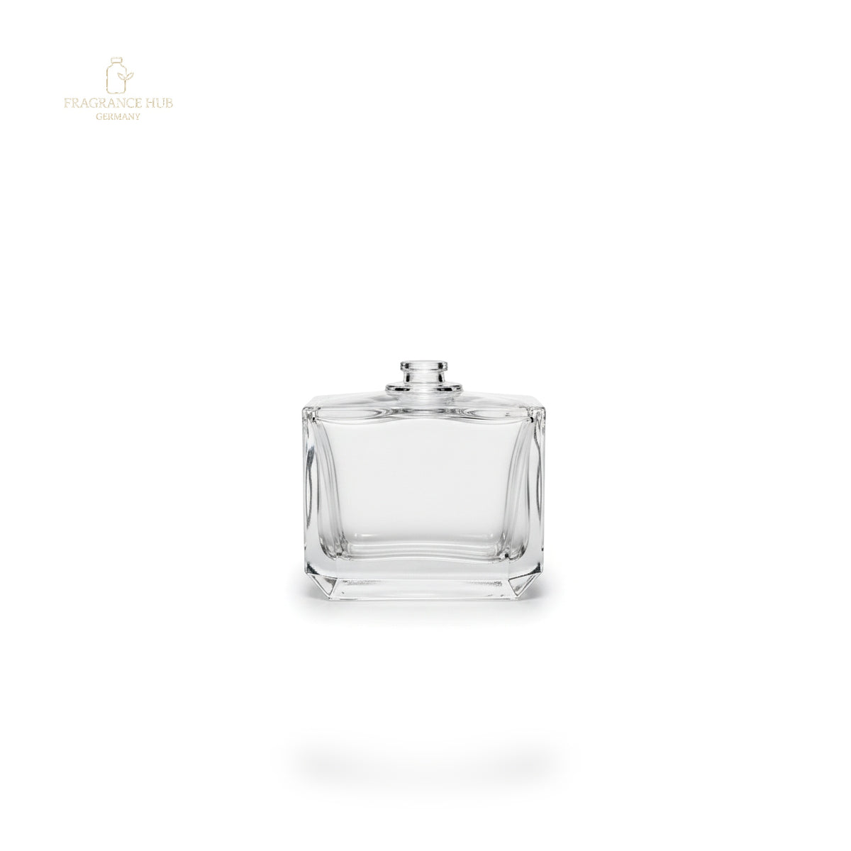 Square Charm 50 ml – Crimp-Flakon FEA 15 (nur Flasche) – leerer Parfumflakon aus Glas – Ansicht 2 | Fragrance Hub Germany