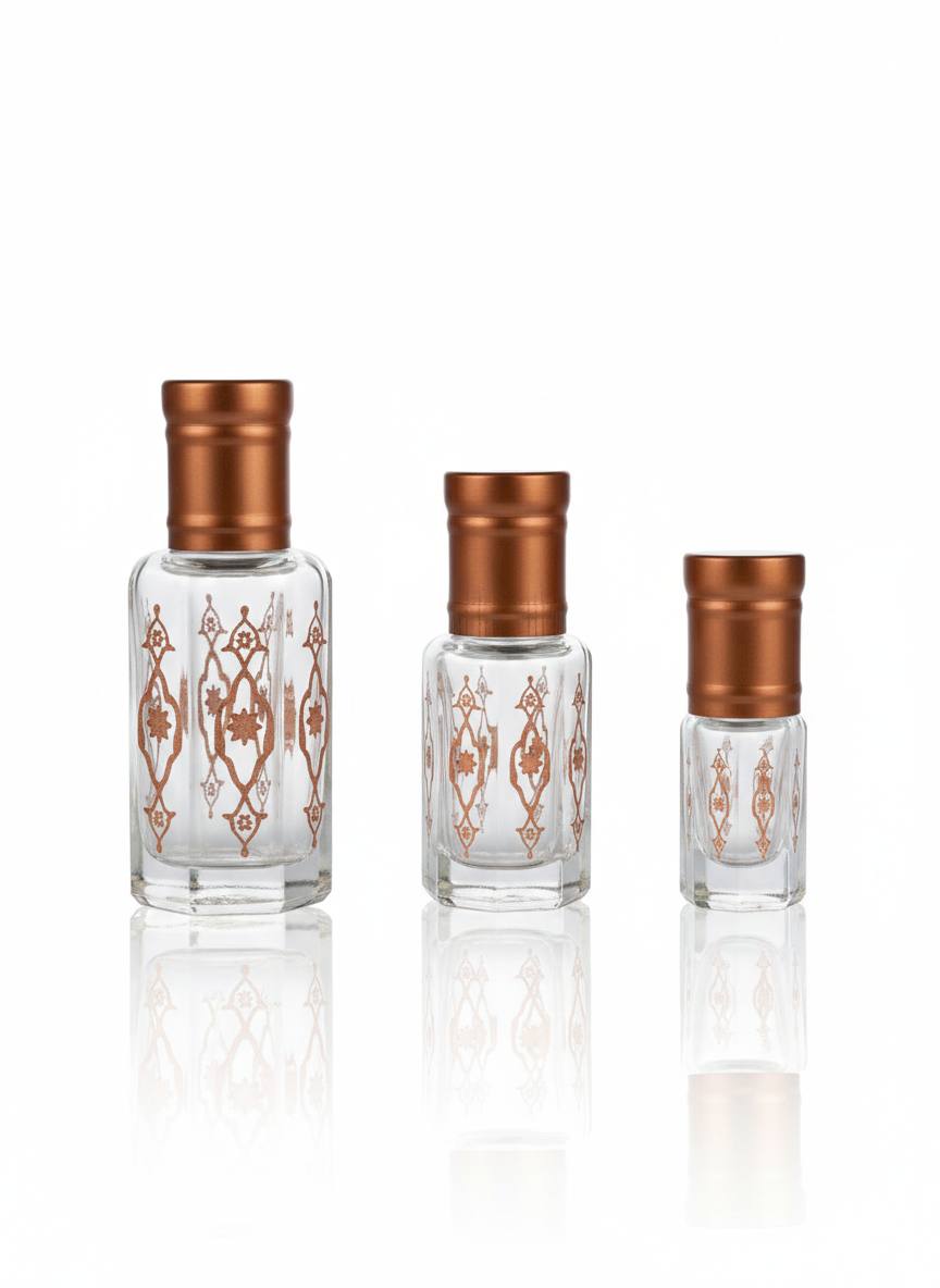 Roll-On Glasflasche für Duftöle mit Kunststoffkappe