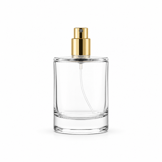 زجاجة عطر دائرية 50 مل مع بخاخ وغطاء