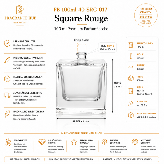 Square Rouge | 100 مل | تجعيد 15 مم