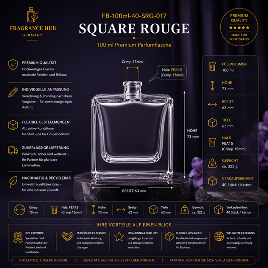 Square Rouge | 100 مل | تجعيد 15 مم