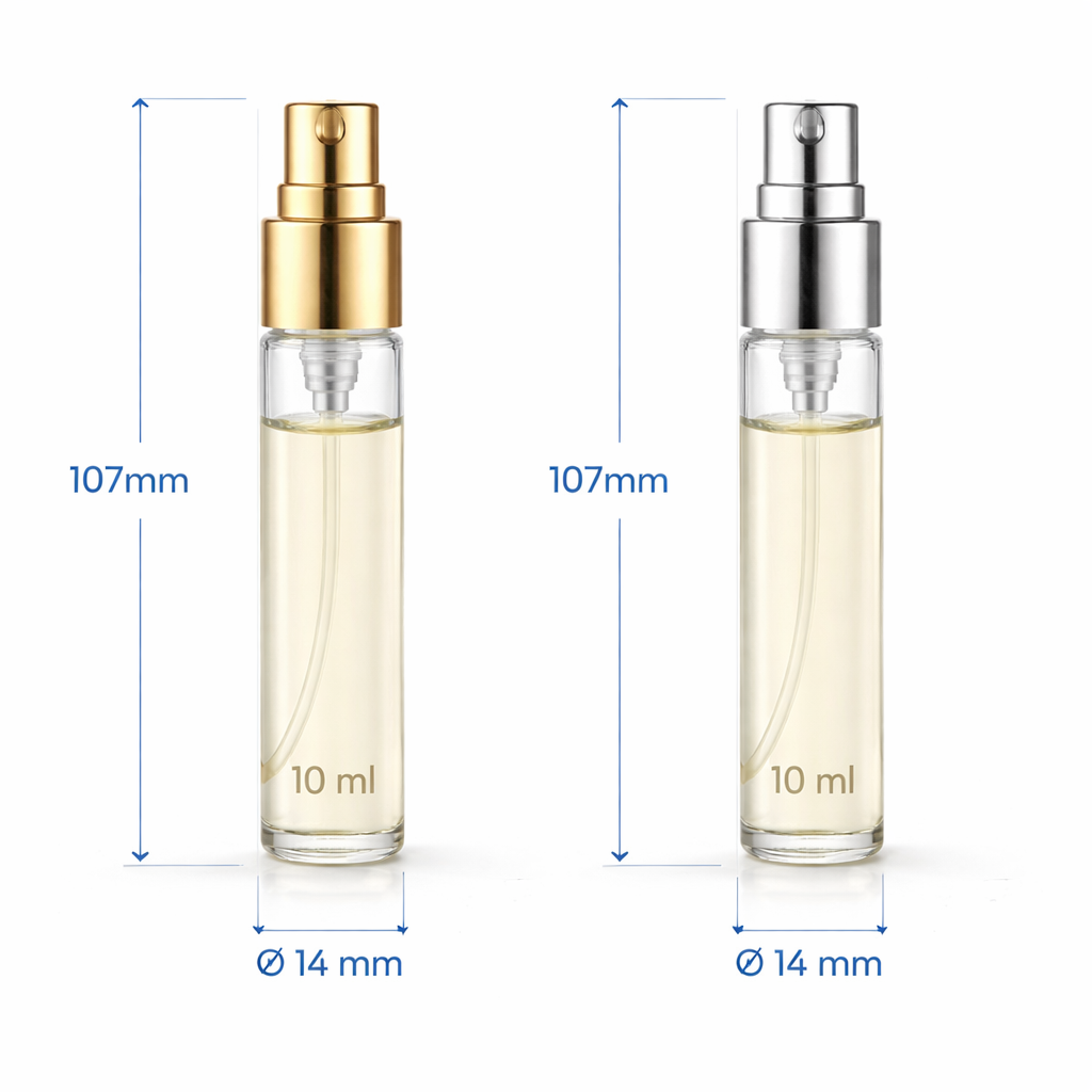 زجاجة عطر صغيرة سعة 10 مل - بخاخ عطر زجاجي بغطاء لولبي
