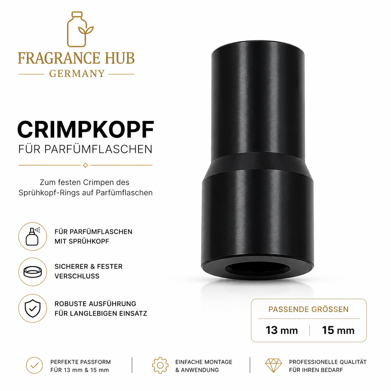 Crimping head for perfume bottles – 13/15 mm