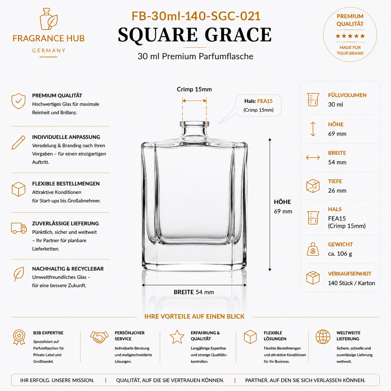 Square Grace | 30 مل | تجعيد 15 مم