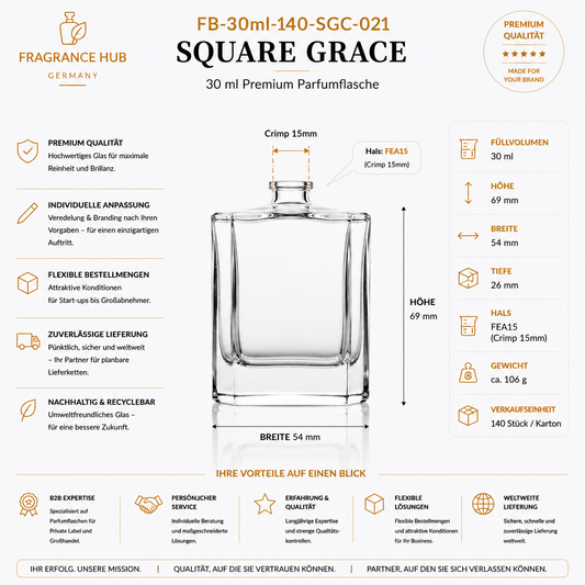 Square Grace | 30 مل | تجعيد 15 مم