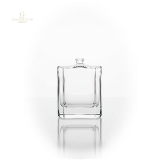 Square Grace 50 ml leerer Glasflakon mit FEA15-Crimp-Hals, ohne Sprühkopf