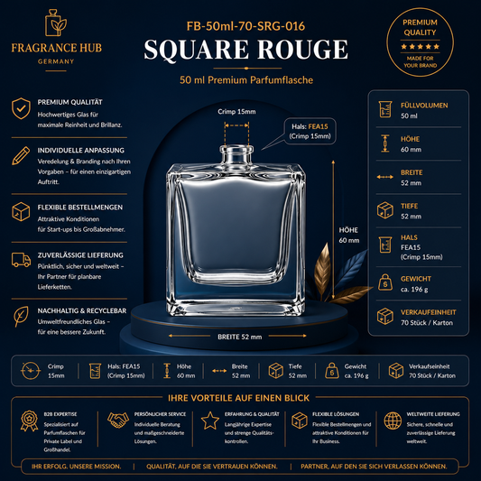 Square Rouge | 50 مل | تجعيد 15 مم
